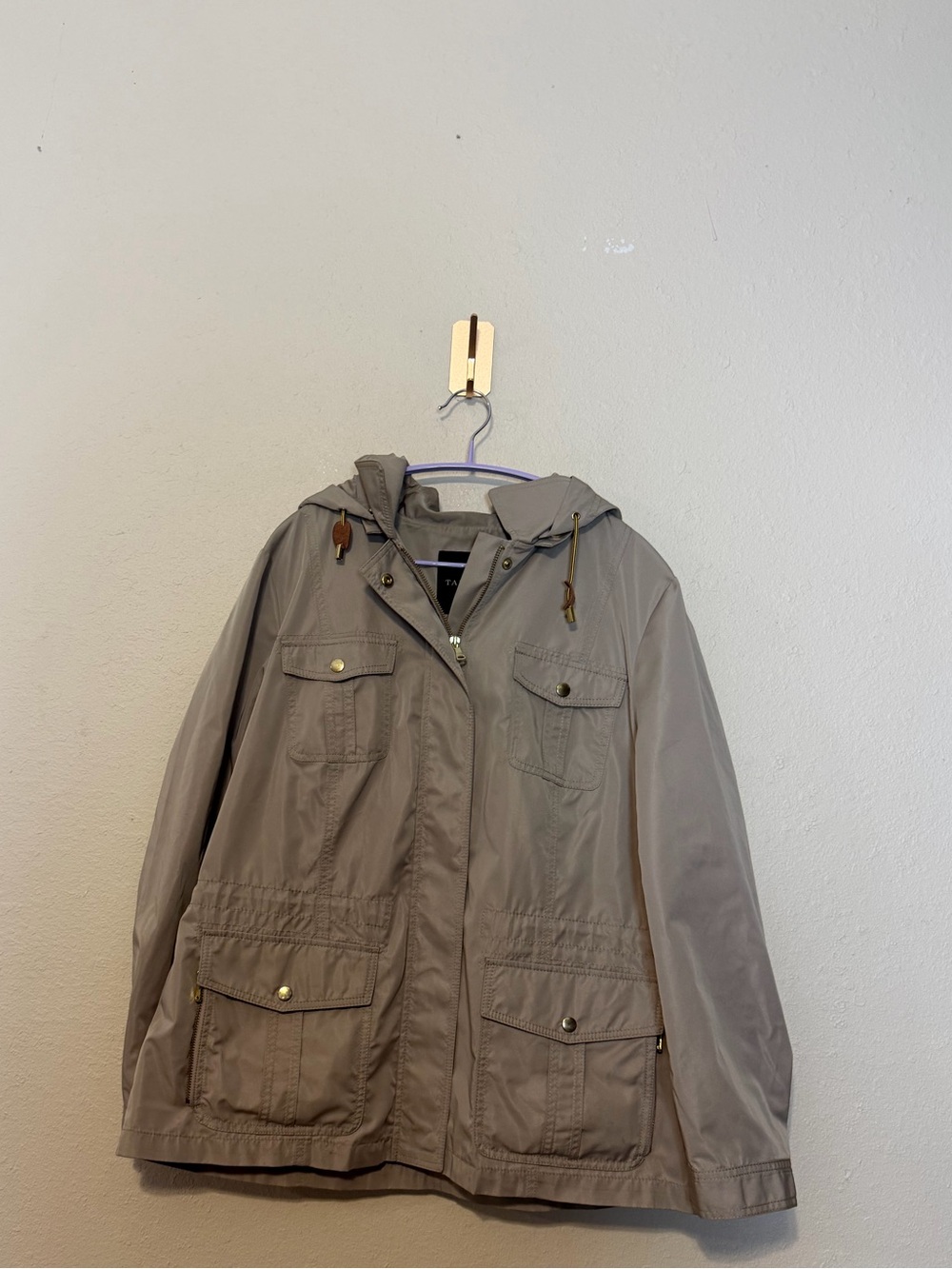 Talbots rain Jacket Size XL Neutral Tan